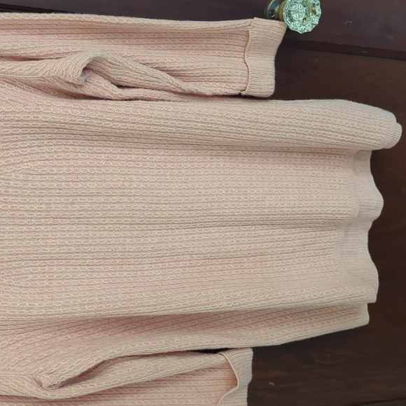 Lands' End Pink Knit Mock Neck Longer Length 3/4 Sleeve Sweater Size MP - Picture 3 of 6